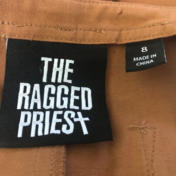 The Ragged Priest Brown Mini Skirt Cut Out Sides Size 8 - Picture 7 of 10